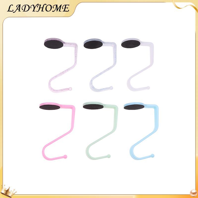 LH 1PC กระเป๋าตะขอแขวนกระเป๋าถือกระเป๋านักเรียนวางฟรี Traceless Desktop Hook โต๊ะด้านข้าง Hook KZ