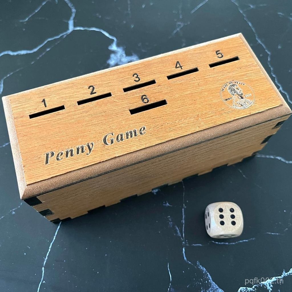 CBLKUS Penny Game, Family Fun Board Game, Wood Box for 2-6 Players Premium Version E1VQ