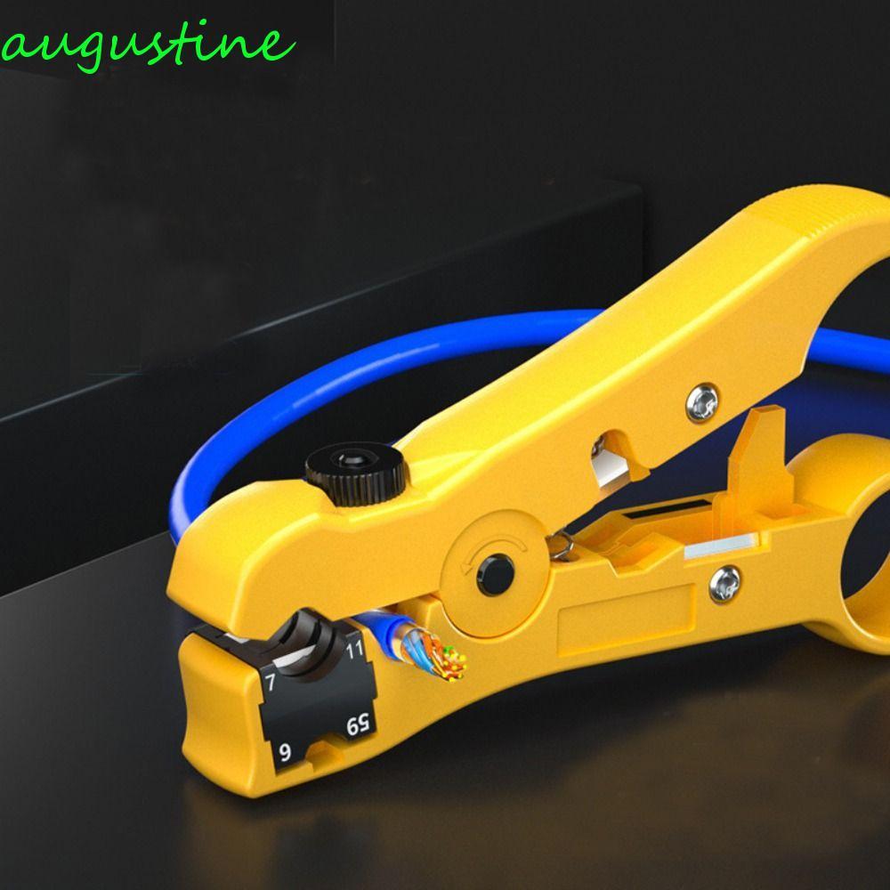 AUGUSTINE คีมลวดสายเคเบิล, เหล็กทนทานคีมปอก All-In-One พิเศษ Multi-functional UTP/STP RG59 RG6 RG7 R