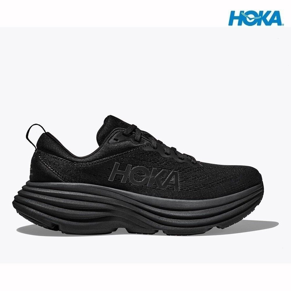 รองเท้าวิ่ง Hoka Bondi 8 สำหรับผู้ชาย สีดำ โมเดล EASI AXK3 VV1X