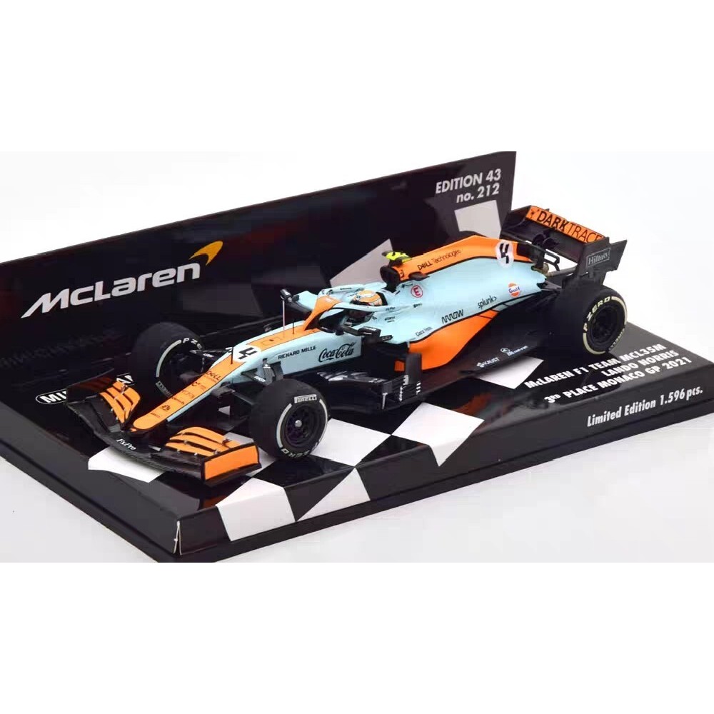 F1 Racing Car รุ่น 1: 43 Mini Cut McL35M Norris Monaco Station Season Army 2021 Racing Season Model 