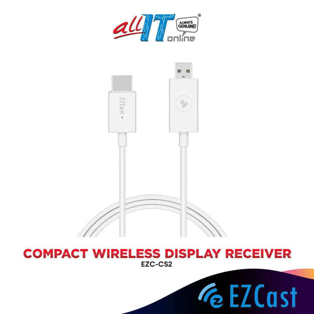 EZCAST CS2 เครื่องรับสัญญาณจอแสดงผลไร้สายขนาดกะทัดรัด EZC-CS2 1080P
