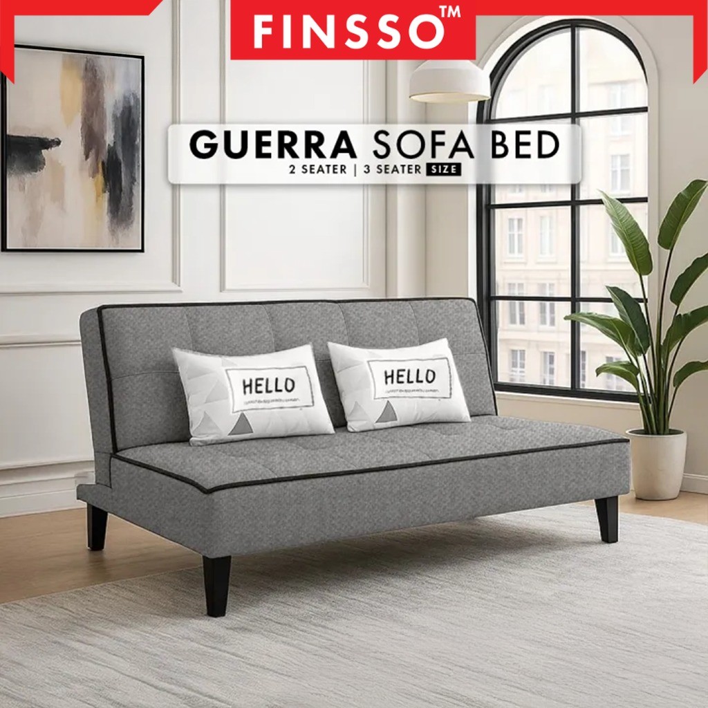 ราคาถูก!! FINSSO :GUERRA โซฟาเบด สามารถพับนั่งและปรับนอนเป็นเตียงได้ ทำจากผ้าแคนวาส ที่อายุการใช้งานยาวนาน สีไม่ซีดง่าย