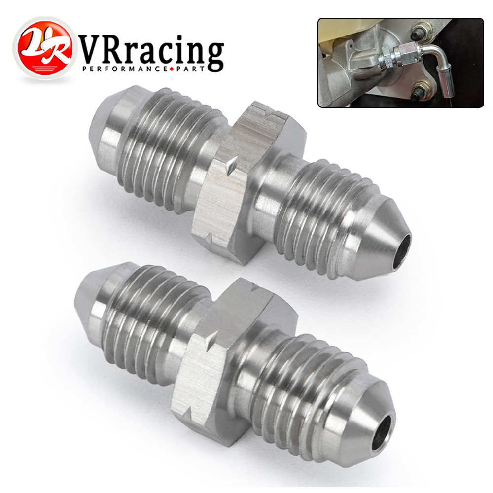 VR VR RACING - AN3 Male 3/8x24 UNF to M10x1.25 / M10x1.0 Male Bubble Flare Stainless Steel Brake Fit