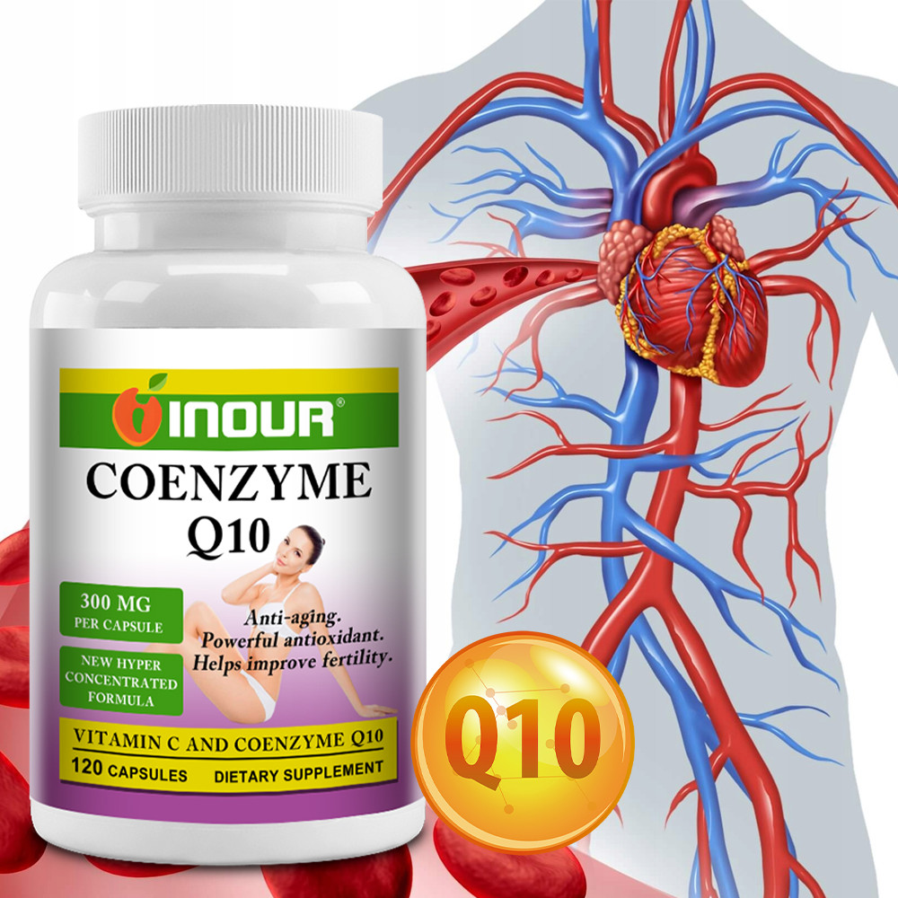 Coenzyme Q10 300mg+วิตามินซี 15mg สนับสนุนการต่อต้านอนุมูลอิสระ  30 ถึง 120 แคปซูล