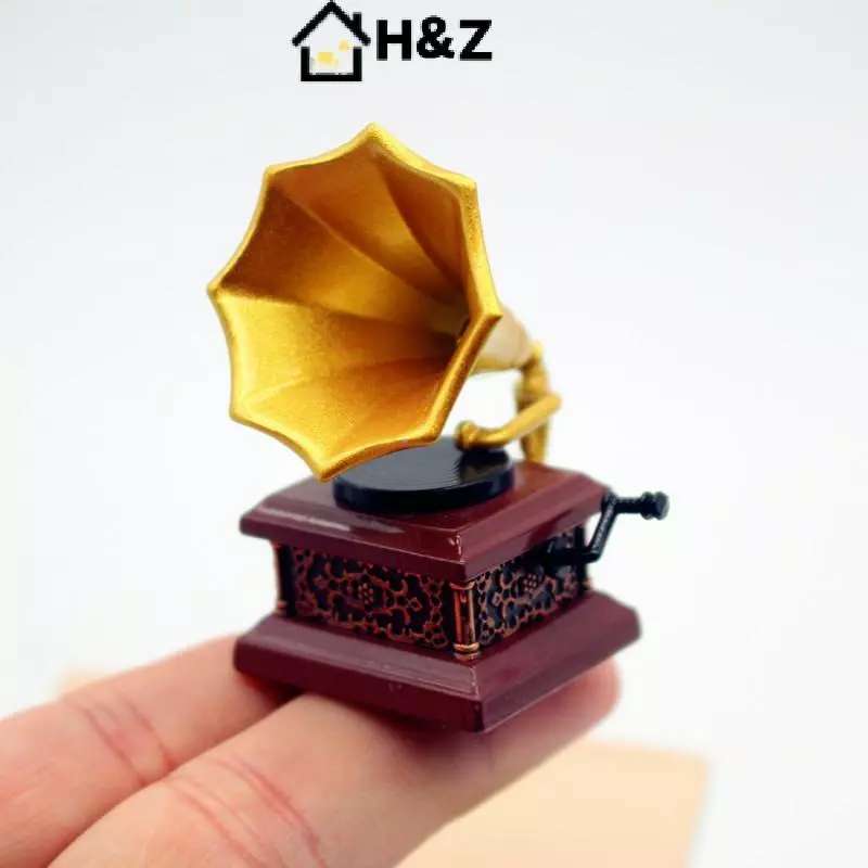 H & Z Dollhouse Vintage Phonograph Miniatures ของเล่นประดับบ้านตุ๊กตา thumbnail 9
