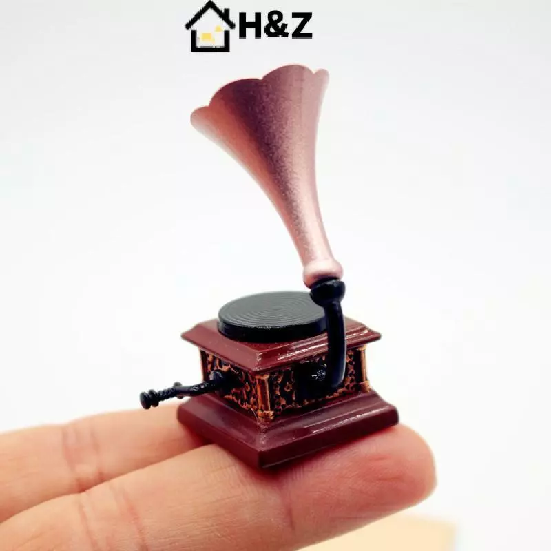 H & Z Dollhouse Vintage Phonograph Miniatures ของเล่นประดับบ้านตุ๊กตา thumbnail 7