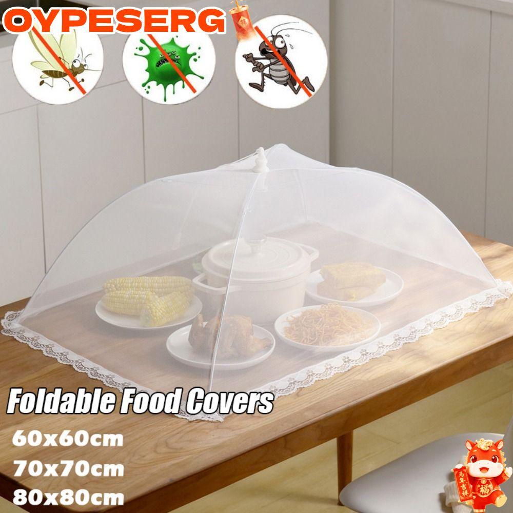OYAPESERG ฝาครอบอาหาร, ป้องกันแมลงวันยุงโต๊ะรับประทานอาหารพับได้ตาข่ายปก, กันฝุ่นระบายอากาศผลไม้ปิกนิกปกป้อง