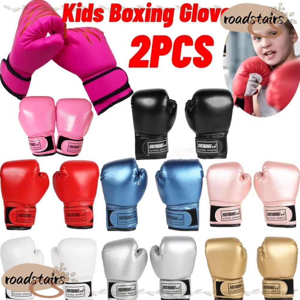 ROADSTAIRS 2pcs นวมชกมวยเด็ก, Professional Punching Bag MMA Fighting Gloves, PU หนังเด็กของขวัญสําหร