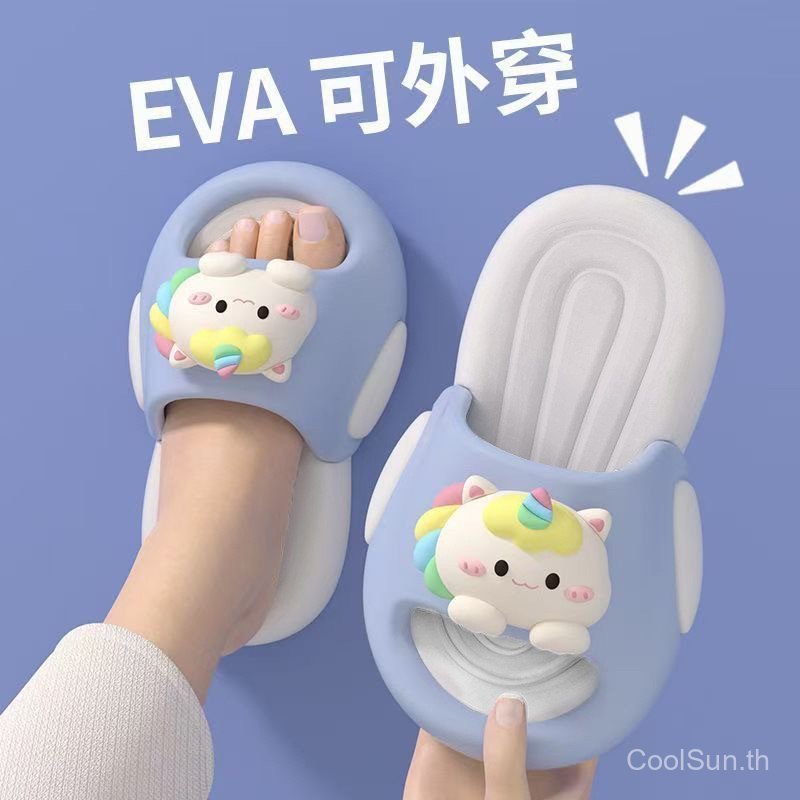N37M EVA Unicorn รองเท้าแตะเด็กสาวเจ้าหญิงสไตล์ Anti-slip Breathable Non-กลิ่นเหม็น Soft Sole Baby รองเท้าแตะกลางแจ้งผู้หญิง