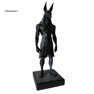 CHEER Anubis เครื่องประดับ Minimalist Anubis ตกแต่ง 3d พิมพ์ Anubis รูปปั้นตกแต่งโต๊ะ – สีดําด้าน Minimalist Low-poly Design ฐานสี่เหลี่ยมมั่นคงเหมาะสําหรับโฮมออฟฟิศ Study