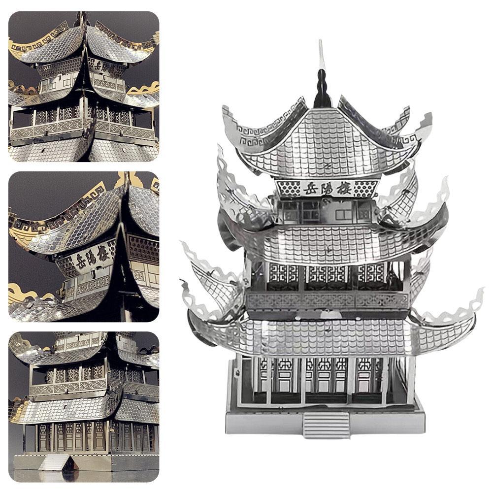 1d Building Puzzle Diy Handmade Assembly Model ขนาดเล็ก Diaojiaolou เครื่องประดับบ้าน W1r2