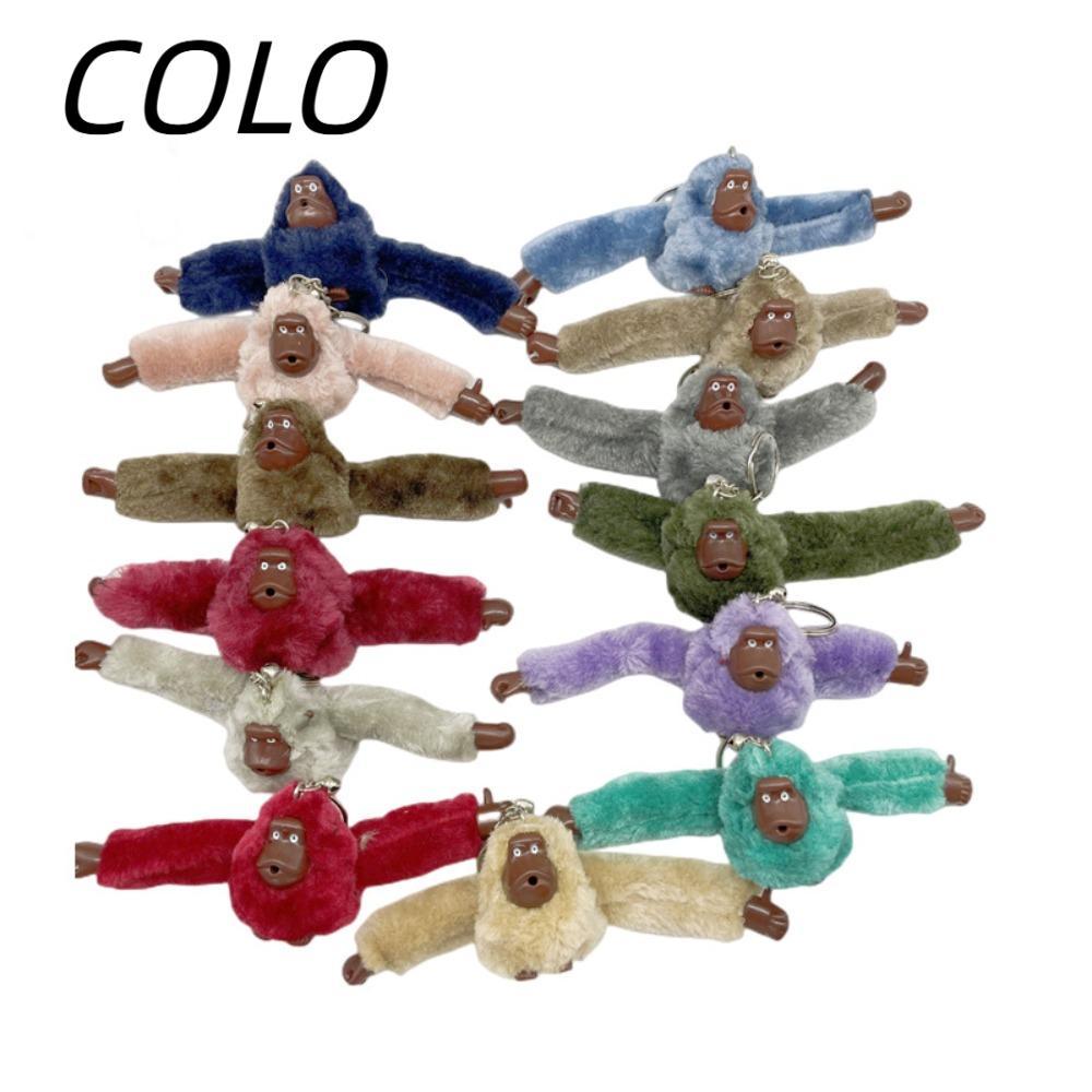 COLO พวงกุญแจ Orangutan, รถ Trinket ตุ๊กตาน่ารักขนสัตว์ลิง Key Chain, แขนยาวแปลกของเล่นตุ๊กตา Plush พวงกุญแจผู้หญิง