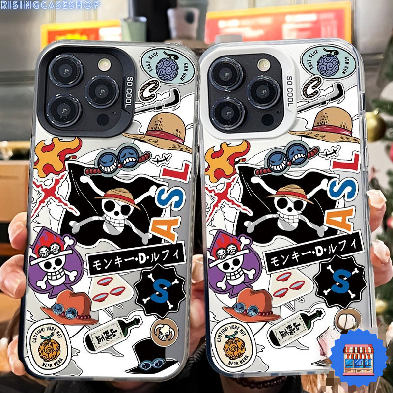 ส่งในพื้นที่ เคสสำหรับไอโฟน15 การ์ตูนวันพิค ไฮโซ เคสแข็งสี่สี For IPhone17 13 12 14 15 11 16Pro Max 7 8Plus SE2 XR XSMAX