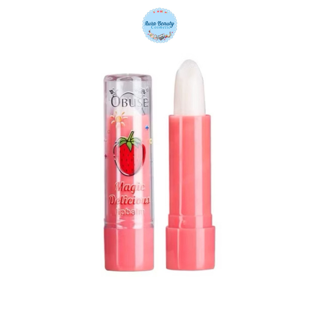 Obuse Magic DeliIcious Lipbalm 3.5g (1 ชิ้น) ลิปบาล์มเปลี่ยนสี กลิ่นหอมอ่อน ๆ บำรุงริมฝีปากให้ชุ่มชื้นยาวนาน