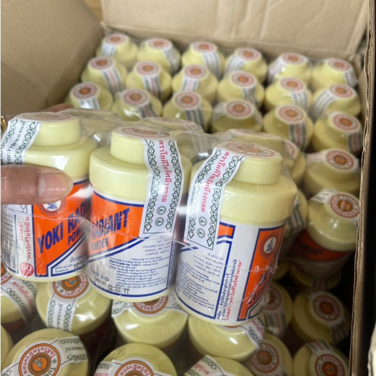 (1-5 ขวด) แป้งโยคี ในรัศมีวงกลม แป้ง สูตรเย็น เนื้อแป้งละเอียด แป้งลดกลิ่นอับ โยคี 100 กรัม - รูปที่ 2