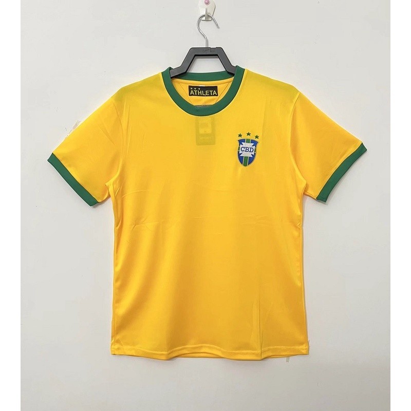 เสื้อทีมชาติบราซิล ย้อนยุคปี 1970 เปเล่หมายเลข 10 สำหรับสะสมหรือนำมาสวมใส่ ราคา ถูกที่สุด ดีลบีเคเค แกลเลอรีภาพที่ 3