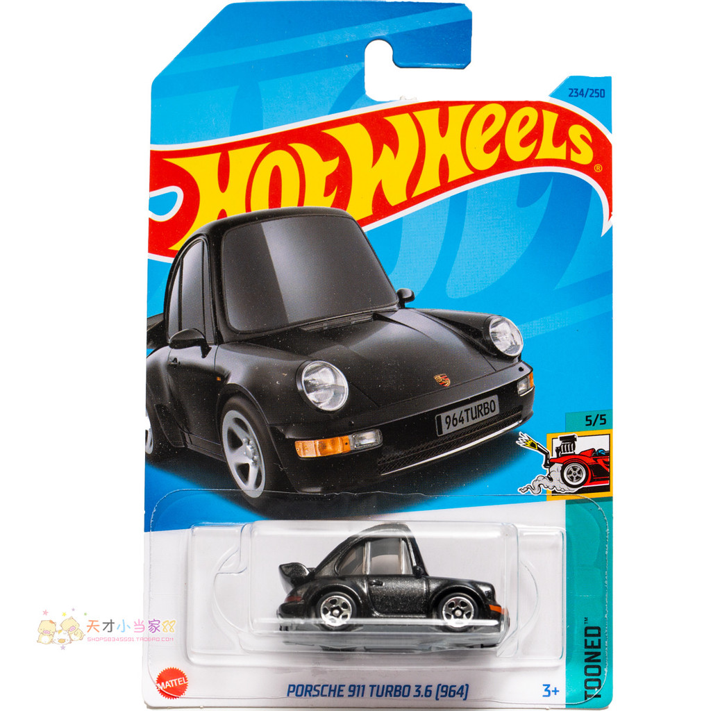 เบอร์ 234 PORSCHE 911 TURBO 3.6 [964] PORSCHE Black Mattel Hot Wheels TOON