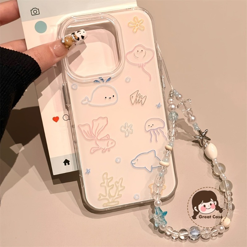 ครีมสีขาวน่ารัก Dolphin สําหรับ Xiaomi 17 Pro Max 15T 15 14T 14 13T 13 12X 12S Mi 11 11X 11i Pro Ultra Lite 5G 4G แมงกะพรุนปกหลัง Anti-fall เคสโทรศัพท์