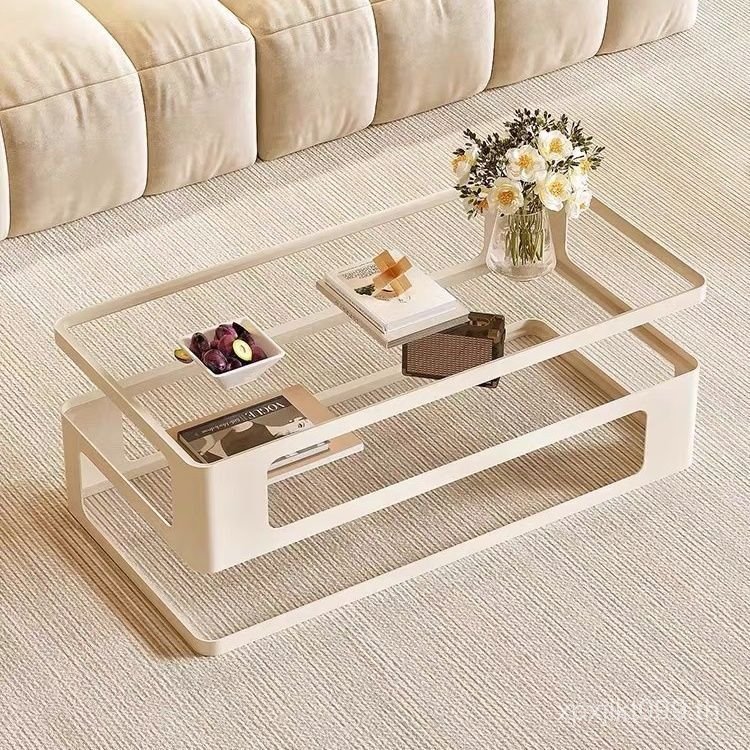 High-End ห้องนั่งเล่นอิตาเลี่ยน Influencer อพาร์ทเมนต์ขนาดเล็ก 2024 ครัวเรือนโต๊ะน้ําชาแก้ว Multi-La