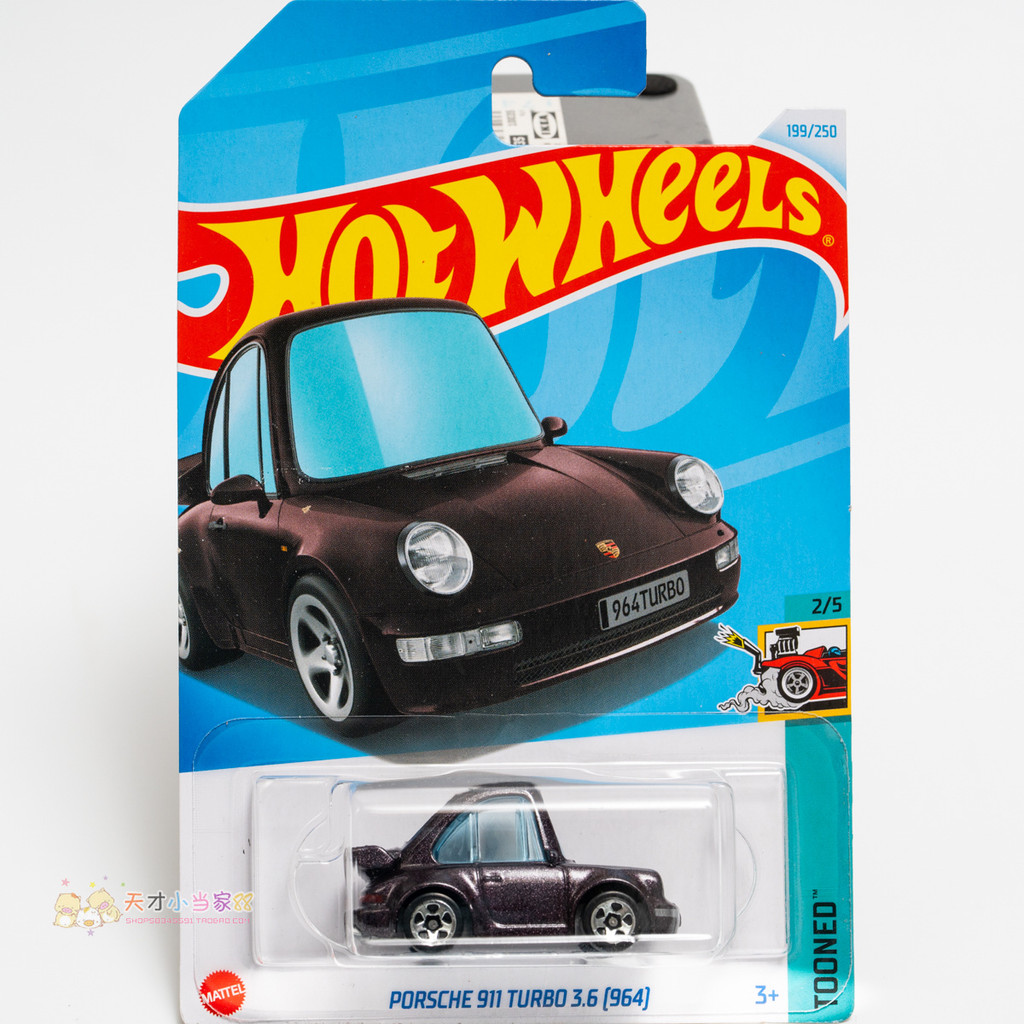 เบอร์ 199 PORSCHE 911 TURBO 3.6 [964] รุ่น Q PORSCHE Dark Purple Mattel Hot Wheels