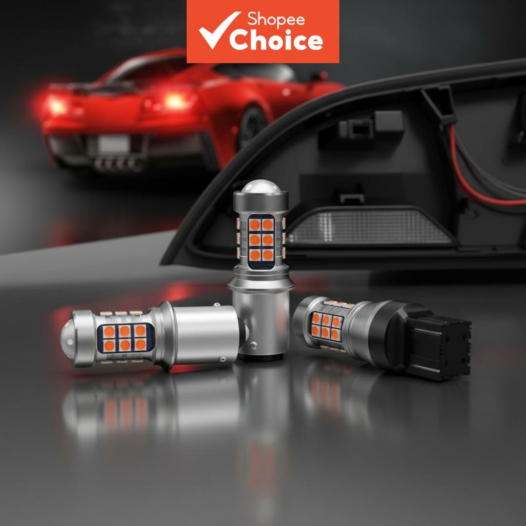 หลอดไฟเบรก LED 27 ดวง สําหรับ Honda, Toyota, Nissan - โหมดกระพริบและนิ่ง, T20/7443 1157/P21-5W