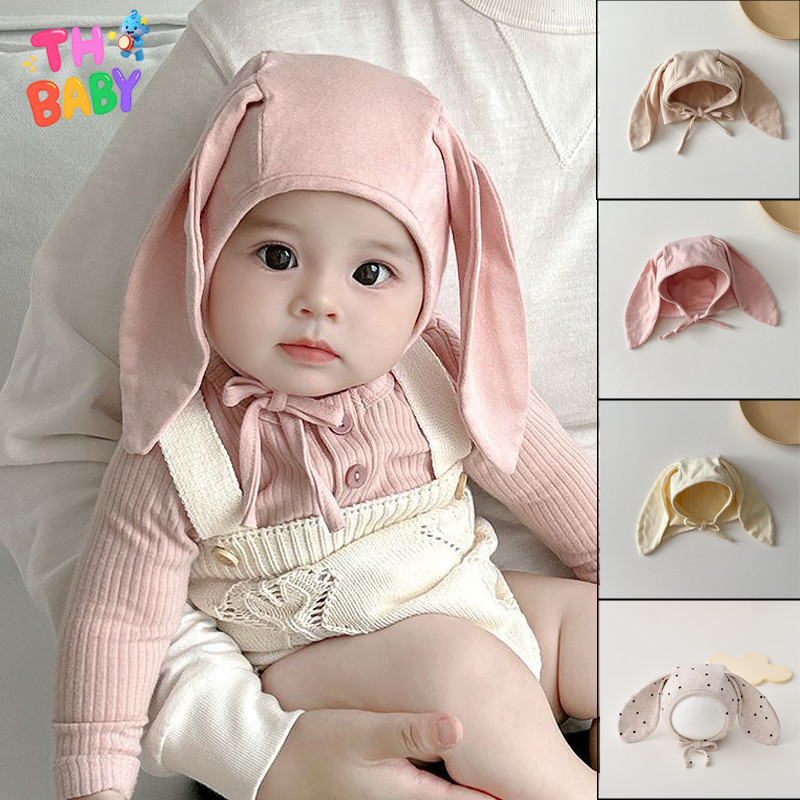 TH BABY หมวกเด็ก หมวกเด็กหูกระต่าย ผ้าฝ้าย ใส่สบาย ระบายอากาศ ป้องกันหู รูปร่างน่ารัก เหมาะสำหรับ 2-12 เดือน