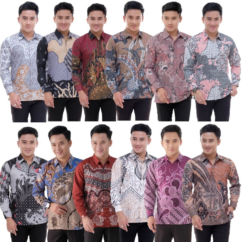KEMEJA Azriel เสื้อเชิ้ตผ้าบาติกแขนยาวผู้ชายพรีเมี่ยม ไซส์ ML XL XXL