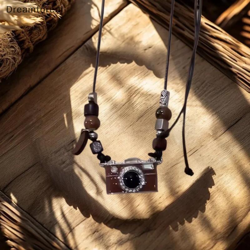 [DMT] Vintageสีน้ําตาลกล้องจี้สร้อยคอ2025 ใหม่Kpop Hip-Hopบุคลิกภาพผู้หญิงผู้ชายPunk Y2K Charmsเครื่