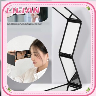 360 Degree 4 Folding Makeup Mirror Portable Foldable Makeup Mirror Handheld for Self Hair Cutting