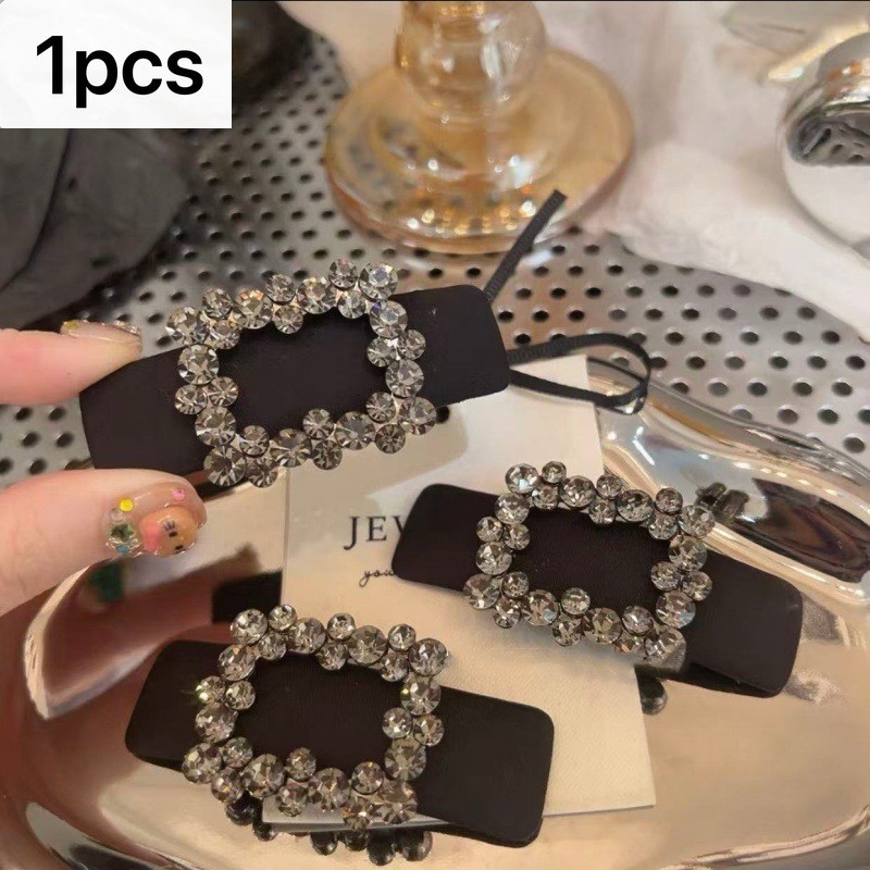 High-End กํามะหยี่สีดําZirconกิ๊บติดผมฤดูใบไม้ร่วงฤดูหนาวสไตล์ใหม่ประณีตBreakingคลิป