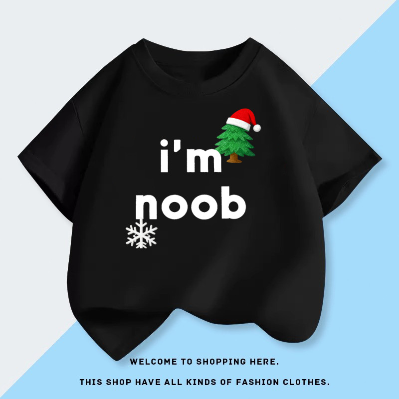 เสื้อยืดแขนสั้น I'm Noob คริสต์มาส รุ่นเด็ก ใส่แล้วไม่มี Noob Christmas T-shirt