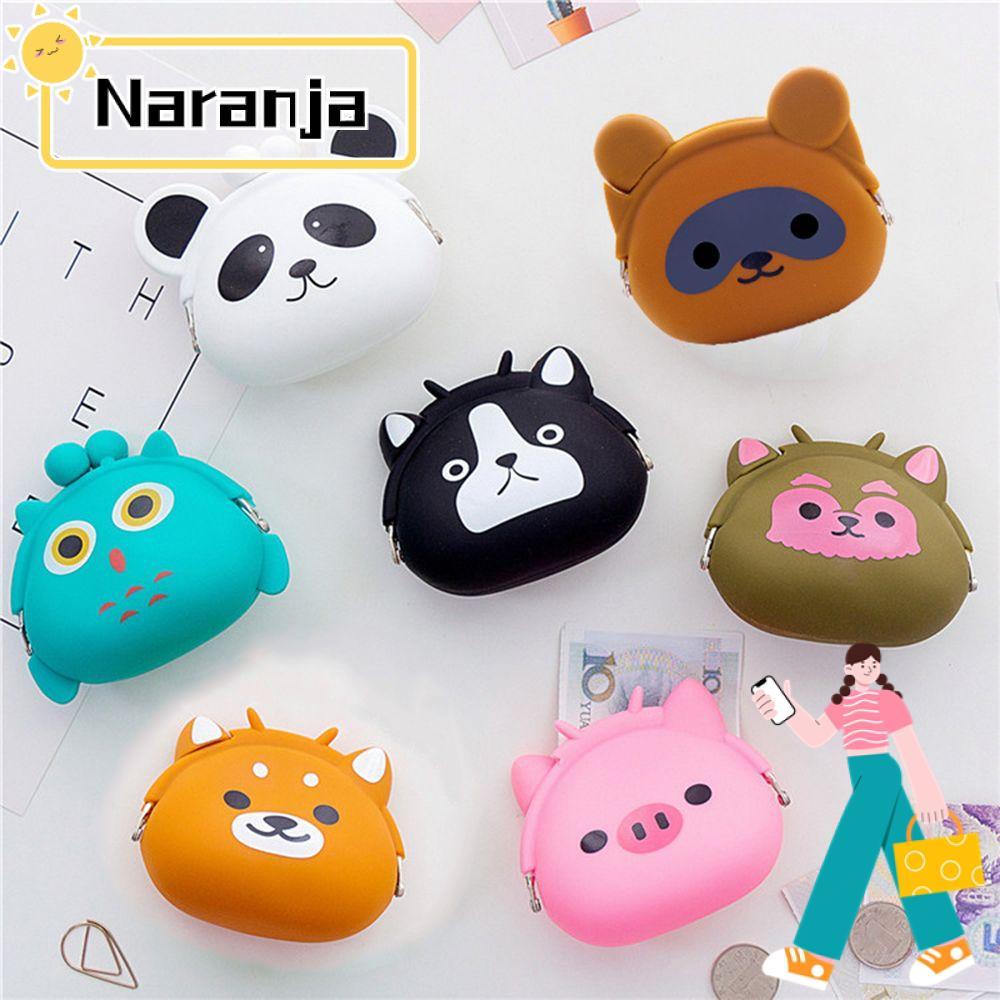 NARANJA กระเป๋าใส่เหรียญซิลิโคนของขวัญสุนัขแพนด้าหูฟังบลูทูธแมวหมูหมี
