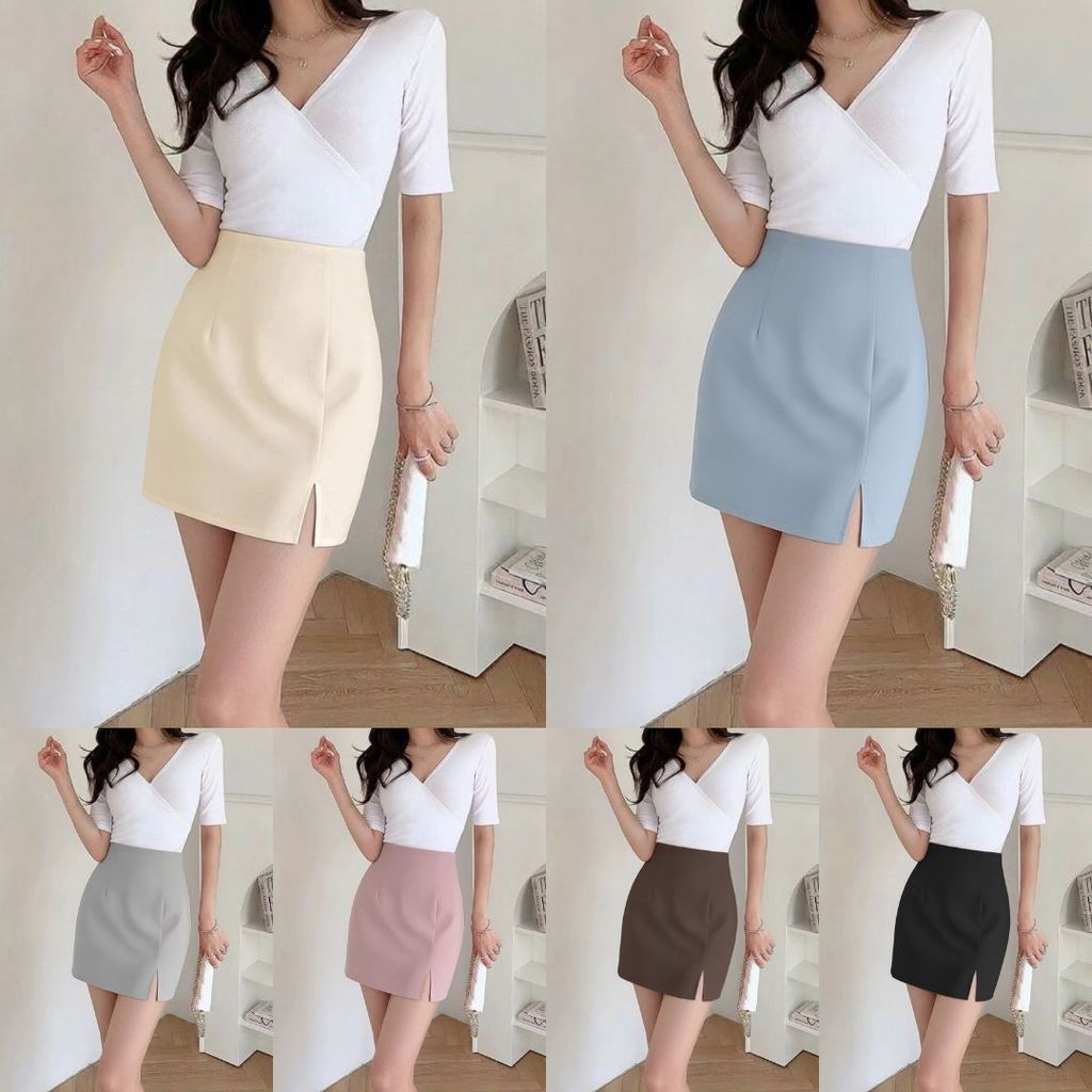 SK-01 💌 กระโปรงสั้น กระโปรงทรงเอ สีพาสเทลน่ารัก XS-3XL สำหรับผู้หญิง มีซับใน สไตล์น่ารัก พร้อมส่ง