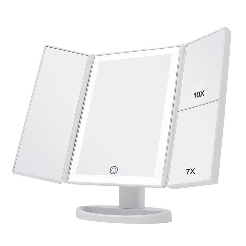 Light Bar Tri-Fold Light Mirror Beauty 7 Commercial Super Makeup Mirror LED Times 10 Luminous Mirror