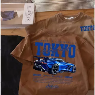 COD 2026 Tokyo Racing Car Printed Kid's T-shirt Fashion Trendy Casual Pure Cotton Top for 3-13 Yrs T16
