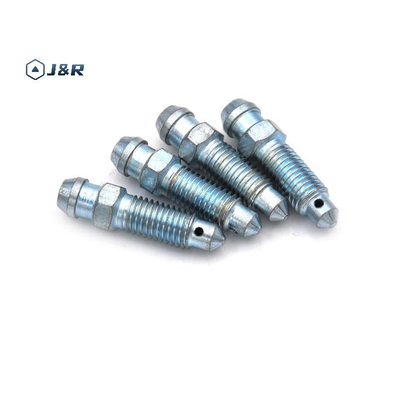 J&R> 4 ชิ้น M7 x 1.0 มิลลิเมตรรถจักรยานยนต์จักรยานเบรคคาลิปเปอร์เหล็กเลือดออกสกรูจุกนม