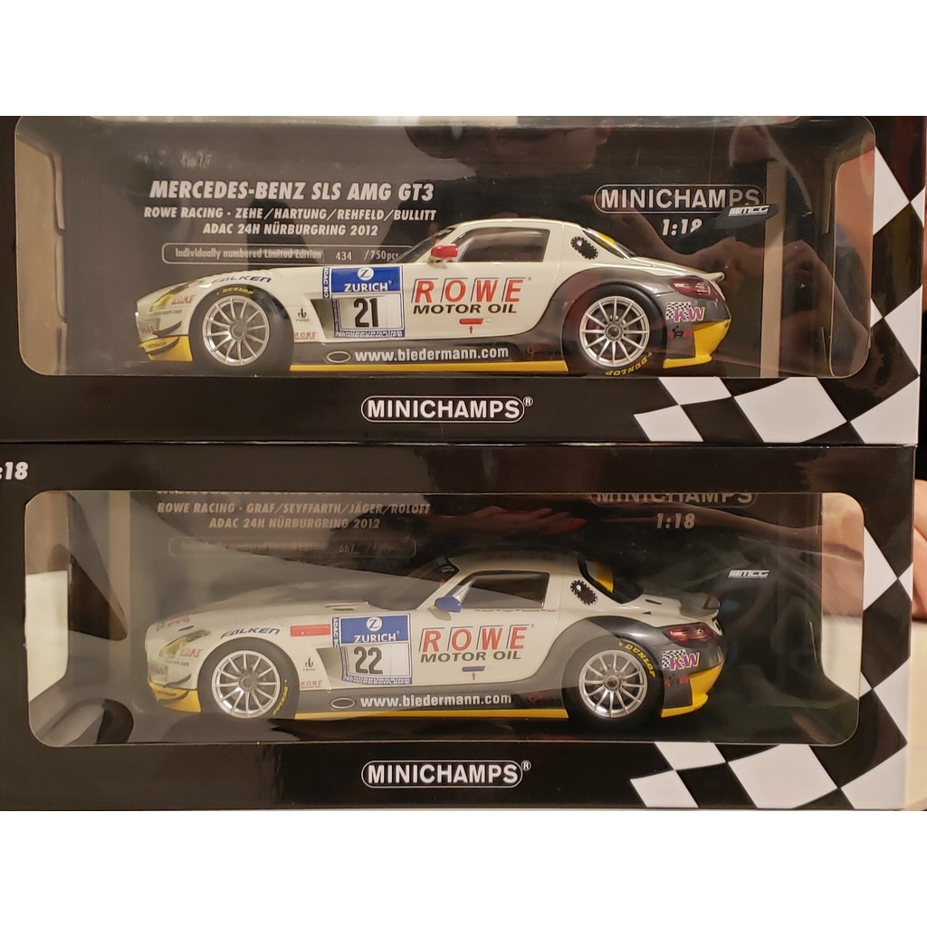 $㊋1/18 Mini Cut SLS AMG GT3 Mercedes-Benz 1: 18 รถรุ่น Mercedes Benz SLS AMG GT3 Newbergrin 24 ชั่วโ