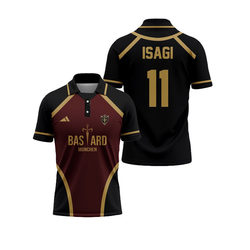 Jersey Futsal & Football Motif VL Replika Blue Lock Anime Bastard Munich เสื้อเชิ้ตแขนยาวผู้ชาย