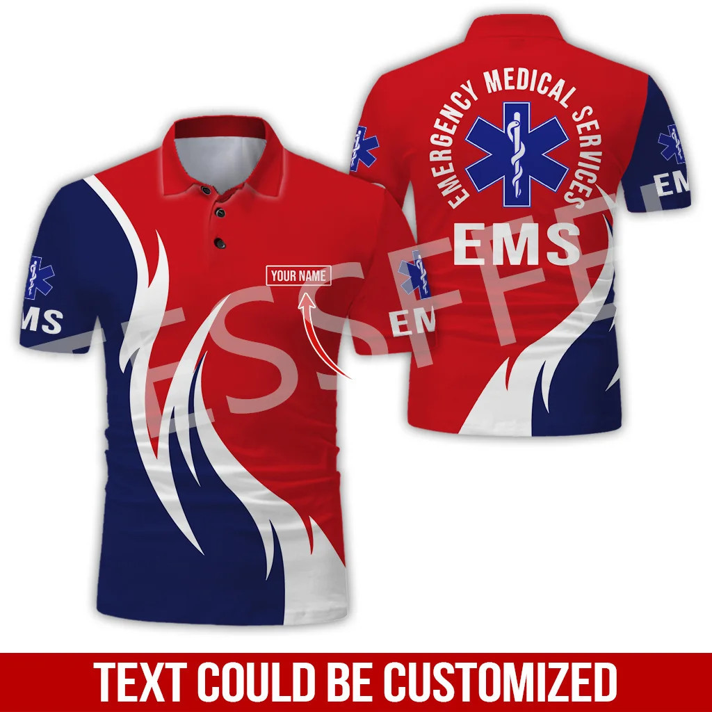 Custom ชื่อคอสเพลย์ EMS EMT Medical Paramedic Worker Tattoo Retro 3DPrint Harajuku ฤดูร้อน Casual เส