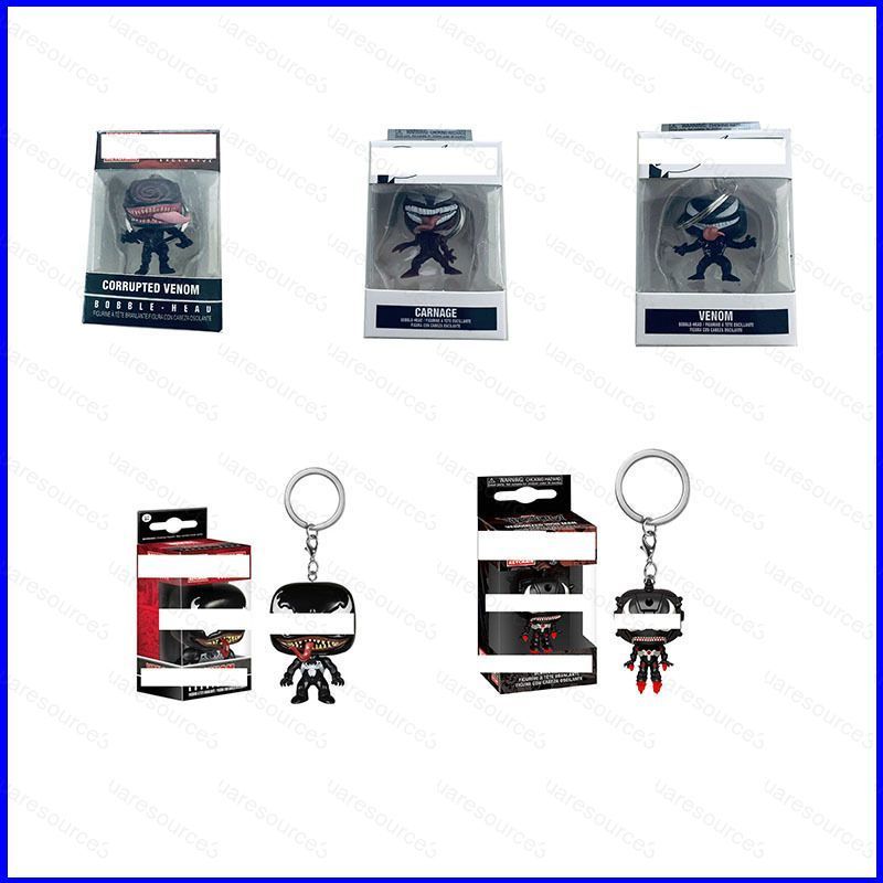 FUNKO POP Venom Spiderman Iron Man Action Figure พวงกุญแจตุ๊กตาของเล่นสําหรับของขวัญเด็กคอลเลกชันกระ