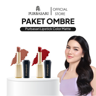 [isi 2pcs] Purbasari Lipstick Color Matte Ombre Package