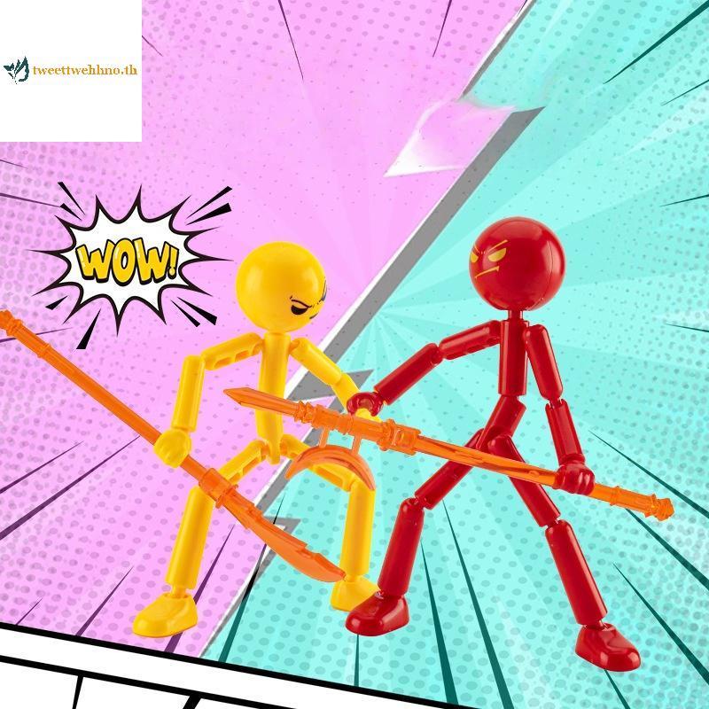 Tweettwehno 1 ชุดแปลก Action Figure Stickman ประกอบหุ่นยนต์ Movable 3d การพิมพ์ Mannequin Multi-jointed Stickman ของเล่น TH - รูปที่ 5