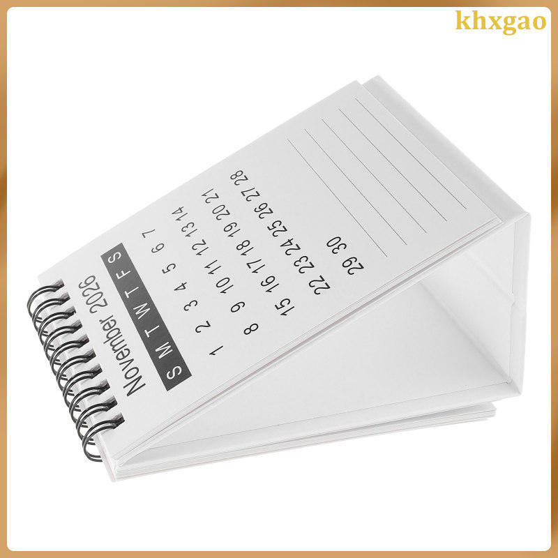 2 ชิ้นมินิปฏิทินโต๊ะยืนวิชาการปีเดสก์ท็อปสําหรับขนาดเล็ก 2026-2027 Calander khxgao