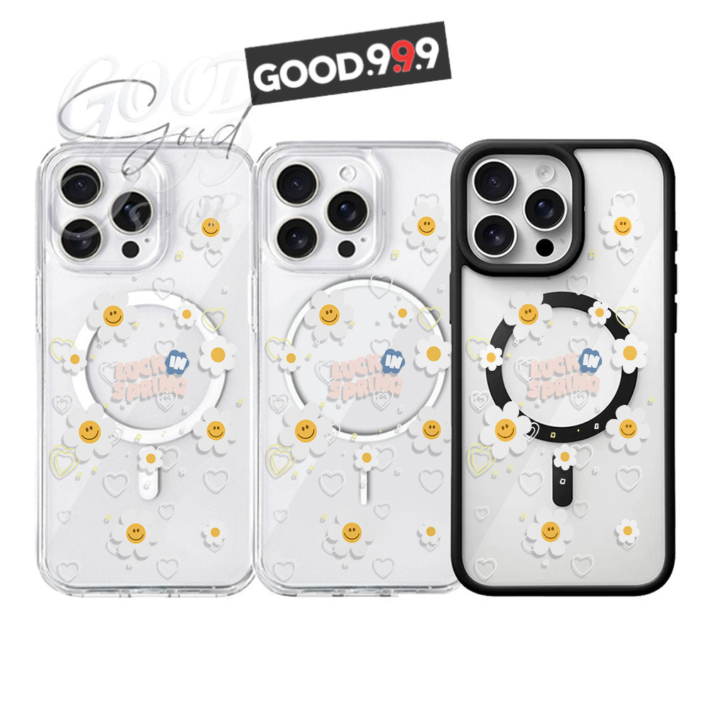 สำหรับiPhone เคสiPhoneลายน่ารัก เสริมสร้างแม่เหล็กอะคริลิคใสกระดานแข็งTPUกรอบนุ่มกันกระแทก  iP17 PRO MAX 1114 13 12 15