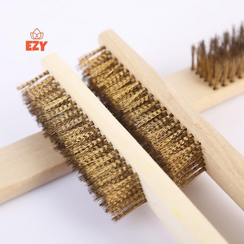 EZY 3/12pcs Heavy-Duty แปรงลวดทองแดงชุดแปรงที่มีประสิทธิภาพพร้อมที่จับที่ทนทานสําหรับขัดสีถอดยังไม่เสร็จโลหะ Etc ใหม่