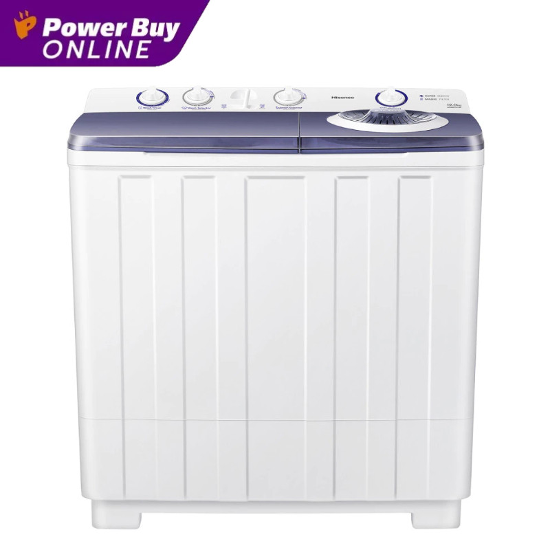 HISENSE เครื่องซักผ้า 2 ถัง (12/6.5 Kg) รุ่น WSRB1201W