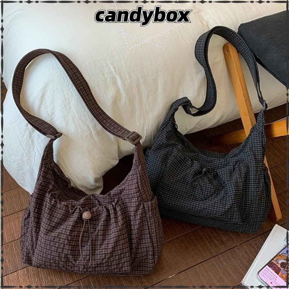 CANDYBOX Drawstring Bag, Nylon Portable Crossbody Bag, Fashion Multifunctional Large Capacity Shoulder Bag Women