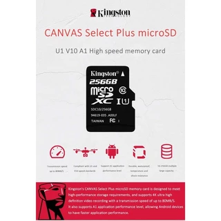 เมมโมรี่การ์ด Kingston memory card microSD Card 16GB32GB64GB128GB256GB Class 10 U1 A1 80MB/s การ์ดหน่วยความจำ คิงส์ตัน