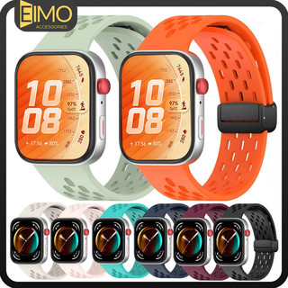สายซิลิโคนกีฬา for Huawei Watch Fit 5 4 3 / 5 4 Pro หัวเข็มขัดแม่เหล็กยางเปลี่ยนสายรัดอุปกรณ์เสริม